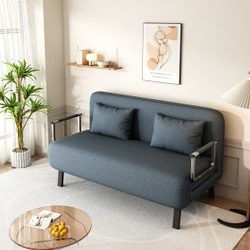 55‚Ä≥ Convertible Chair Bed, Tri-Fold Sofa Bed with Adjustable Backrest & Pillow, Leisure Chaise Lounge Couch with Sturdy Steel Frame for Home & Offic