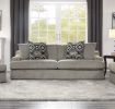 Modern Traditional Luxury Living Room Sofa 1pc Light Gray Plush Microfiber Upholstery 4 Decorative Pillows Cushion Seat Solid Wood Furniture