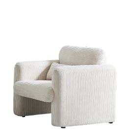 33"Corduroy Fabric Single Sofa, Modern Lounge Chairs Single Sofa with Support Pillow, for Apartment, Office, Living Room & Bedroom