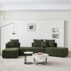 Curved Modular Sectional Sofa for Living Room, Oversized L Shaped Couch with Chaise Lounge Sofa Set, Upholstered Sofa with 3 Back Pillows & 2 Throw Pi