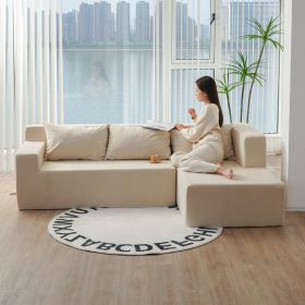(Video)Compressed Modern Modular Sectional Sofa, L-Shaped Couch Minimalist 2 Pieces Cloud Couch foam Sofa with Pillows for Living Room Apartment, No A