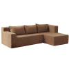 L-Shape Sectional Sofa, Modular Sectional Living Room Sofa Set, Minimalist Style Couch, Upholstered Snow Velvet Sleeper Sofa with pillows for Living R