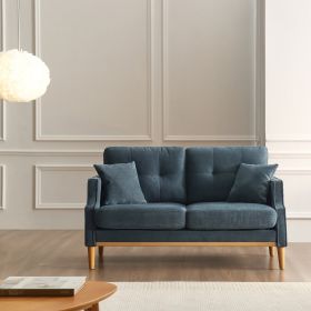 Loveseats 2 Seater Sofa For Primary Living Space , Bed Room, Office, waterproof fabric , USB Charge Port , 2 Pillows,Wood Legs