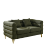 60Inch Oversized 2 Seater Sectional Sofa, Living Room Comfort Fabric Sectional Sofa-Deep Seating Sectional Sofa, Soft Sitting with 2 Pillows for Livin