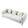 81 Inch Oversized 3 Seater Sectional Sofa, Living Room Comfort Fabric Sectional Sofa - Deep Seating Sectional Sofa, Soft Sitting with 3 Pillows for Li