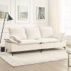 [video] MH" 88.5 Modern Sailboat Sofa Dutch Velvet 3-Seater Sofa with Two Pillows for Small Spaces in Living Rooms, Apartments