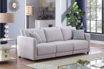 Penelope 85.5" Light Gray Linen Fabric Sofa with Pillows