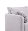 Penelope 145.5" Light Gray Linen Fabric Reversible 6PC Modular Sectional Sofa with Pillows
