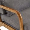 100*65*101cm High Back Belt Waist Pillow Log Color Solid Wood Armrest Backrest Seat Frame Iron Frame Indoor Rocking Chair/armchair dual use Dark Gray