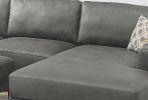 Left Facing Sofa, Right Facing Chaise Sectional Set Antique Grey Breathable Leatherette Sleek Modern 2pc Sectional w Pillows