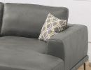 Left Facing Sofa, Right Facing Chaise Sectional Set Antique Grey Breathable Leatherette Sleek Modern 2pc Sectional w Pillows