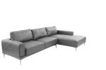 Left Facing Sofa, Right Facing Chaise Sectional Set Antique Grey Breathable Leatherette Sleek Modern 2pc Sectional w Pillows