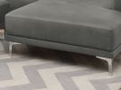 Left Facing Sofa, Right Facing Chaise Sectional Set Antique Grey Breathable Leatherette Sleek Modern 2pc Sectional w Pillows