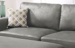 Left Facing Sofa, Right Facing Chaise Sectional Set Antique Grey Breathable Leatherette Sleek Modern 2pc Sectional w Pillows
