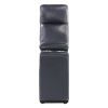 6-Piece Modular Reclining Sectional Navy Blue Premium Faux Leather Tufted Details Solid Wood Modern Living Room Furniture Plush Pillow-Back Seating