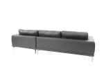 Left Facing Sofa, Right Facing Chaise Sectional Set Antique Grey Breathable Leatherette Sleek Modern 2pc Sectional w Pillows