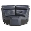 6-Piece Modular Reclining Sectional Navy Blue Premium Faux Leather Tufted Details Solid Wood Modern Living Room Furniture Plush Pillow-Back Seating