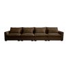 4 Seater Deep Seat Couches for Living Room, Comfy Brown Corduroy Sofas for Living Room Modern with 4 Waist Pillows