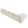 Large L Shape Sectional Corduroy Sofa,Deep Seat Couch with Storage Footstool and 4 Waist Pillows,Beige
