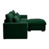 Sectional Sofa Comfy Corduroy Couch for Living Room with Pillows and Round Armrests, Modern Corduroy Sofa Sleeper Deep Couches with Storage Ottoman (G