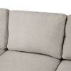 109" U-shaped Sectional Sofa Pull-out Sofa Bed with Two USB Ports, a Storage Chaise Lounge and Four Back Pillows for Living Room, Beige