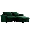 Sectional Sofa Comfy Corduroy Couch for Living Room with Pillows and Round Armrests, Modern Corduroy Sofa Sleeper Deep Couches with Storage Ottoman (G