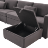 Modern Velvet Modular Sectional Sofa, L Shape Convertible Sofa Set with Pillows, Oversized Sectional Couches with Storage Ottomans for Living Room, Lo