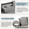105" Modern Sectional Sofa with Storage Ottoman, L-Shape Couch with 2 Pillows and Cup Holder,Sectional Sofa with Reversible Chaise for Living Room,Gra
