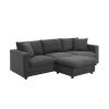 [VIDEO provided] [New] 100.4*64.6" Modern Sectional Sofa,L-shaped Couch Set with 2 Free pillows,4-seat Polyester Fabric Couch Set with Convertible Ott