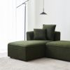 Curved Modular Sectional Sofa for Living Room, Oversized L Shaped Couch with Chaise Lounge Sofa Set, Upholstered Sofa with 3 Back Pillows & 2 Throw Pi