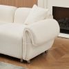 24005 beige teddy-wool fabric with 3 pillows, three-seat sofa can be placed in living room and other scenes