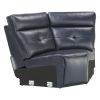 6-Piece Modular Reclining Sectional Navy Blue Premium Faux Leather Tufted Details Solid Wood Modern Living Room Furniture Plush Pillow-Back Seating