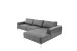 Left Facing Sofa, Right Facing Chaise Sectional Set Antique Grey Breathable Leatherette Sleek Modern 2pc Sectional w Pillows