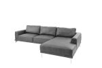 Left Facing Sofa, Right Facing Chaise Sectional Set Antique Grey Breathable Leatherette Sleek Modern 2pc Sectional w Pillows