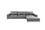 Left Facing Sofa, Right Facing Chaise Sectional Set Antique Grey Breathable Leatherette Sleek Modern 2pc Sectional w Pillows