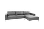 Left Facing Sofa, Right Facing Chaise Sectional Set Antique Grey Breathable Leatherette Sleek Modern 2pc Sectional w Pillows