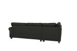 Contemporary 3-pcs Sectional Sofa Ash Black Polyfiber Cushion Sofa Chaise Ottoman Reversible Couch Pillows