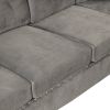 105" Modern Sectional Sofa with Storage Ottoman, L-Shape Couch with 2 Pillows and Cup Holder,Sectional Sofa with Reversible Chaise for Living Room,Gra