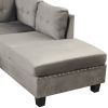105" Modern Sectional Sofa with Storage Ottoman, L-Shape Couch with 2 Pillows and Cup Holder,Sectional Sofa with Reversible Chaise for Living Room,Gra