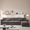 Modern Velvet Modular Sectional Sofa, L Shape Convertible Sofa Set with Pillows, Oversized Sectional Couches with Storage Ottomans for Living Room, Lo