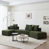 Curved Modular Sectional Sofa for Living Room, Oversized L Shaped Couch with Chaise Lounge Sofa Set, Upholstered Sofa with 3 Back Pillows & 2 Throw Pi