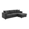 [VIDEO provided] [New] 100.4*64.6" Modern Sectional Sofa,L-shaped Couch Set with 2 Free pillows,4-seat Polyester Fabric Couch Set with Convertible Ott