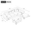 105" Modern Sectional Sofa with Storage Ottoman, L-Shape Couch with 2 Pillows and Cup Holder,Sectional Sofa with Reversible Chaise for Living Room,Lig