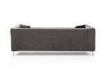 2 Piece Modern Velvet Living Room Set with Sofa and Loveseat; Jeweled Button Tufted Copper Nails Square Arms; 4 Pillows Included