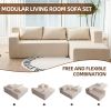 (Video)Compressed Modern Modular Sectional Sofa, L-Shaped Couch Minimalist 2 Pieces Cloud Couch foam Sofa with Pillows for Living Room Apartment, No A
