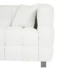 102 inch beige teddy fleece sofa with two throw pillows in living room Bedroom apartment sofa supported by hardware feet