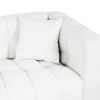 102 inch beige teddy fleece sofa with two throw pillows in living room Bedroom apartment sofa supported by hardware feet