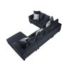 [VIDEO provided] [New] 110*85" Modern U Shape Sectional Sofa, Velvet Corner Couch with Lots of Pillows Included,Elegant and functional indoor furnitur