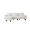 The 84.6-inch beige teddy fleece creative sofa can be assembled into a two-seater sofa plus a single couch with three waist pillows to perfectly stret