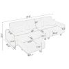 The 84.6-inch beige teddy fleece creative sofa can be assembled into a two-seater sofa plus a single couch with three waist pillows to perfectly stret